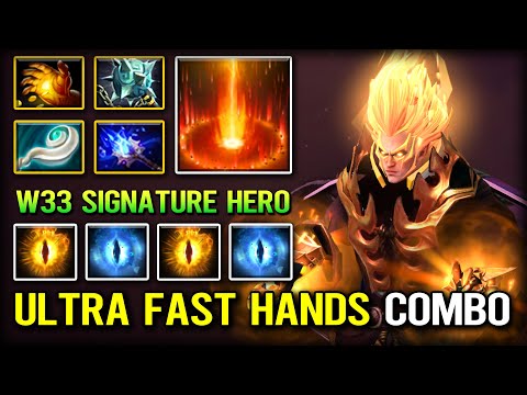 ULTRA FAST HANDS COMBO MID w33 Invoker With 8-Mins Hands of Midas & Aghs Scepter Build 7.40 DotA 2