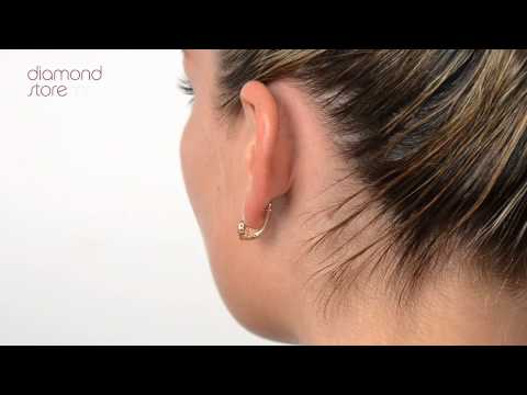 H4457 - 9K Rose Gold Diamond And Ruby Earrings