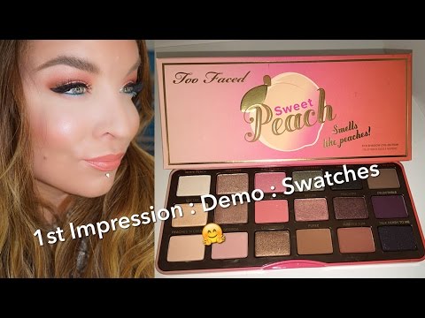 Too Faced Sweet Peach Eyeshadow Palette : 1st Impression : Demo : Swatches