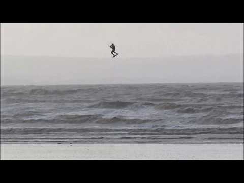 Kite surfing at Brean during Storm Atiyah (Burnham-On-Sea.com)