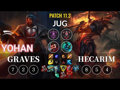 HLE yoHan Graves vs Hecarim Jungle - KR Patch 11.3