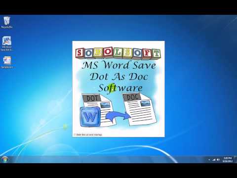 MS Word Save Dot As Doc Software