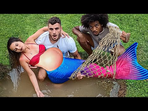 We found a pregnant mermaid in the river.