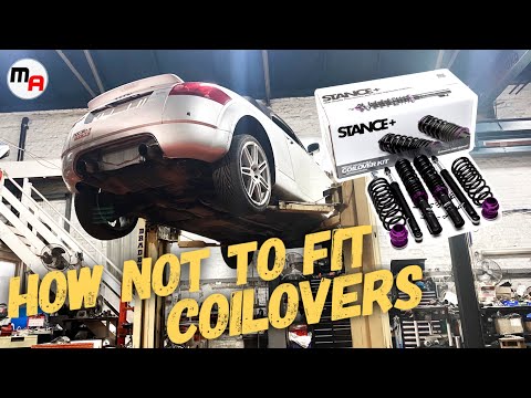 BUDGET MK1 AUDI TT QUATTRO TRACK CAR GETS COILOVERS - STANCED +