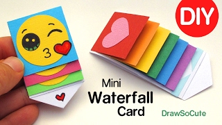 How to Make a mini WATERFALL CARD - DIY Fun Easy Craft