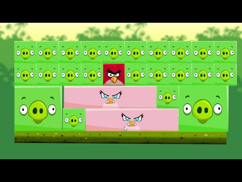 Angry Birds Kick Piggies - TRANSFORM SMALL BIRD TO GIANT SQUARE BIRDS TO KICK OUT ALL PIGGIES!