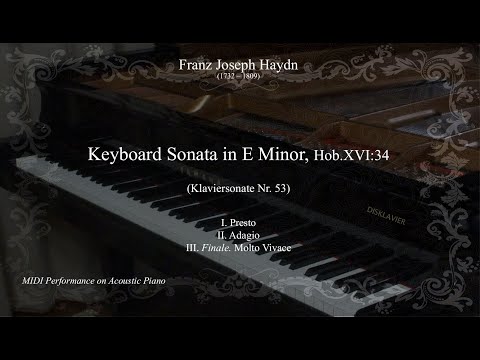 Haydn: Keyboard Sonata in E minor, Hob.XVI:34 (Klaviersonate Nr.53) (Complete)
