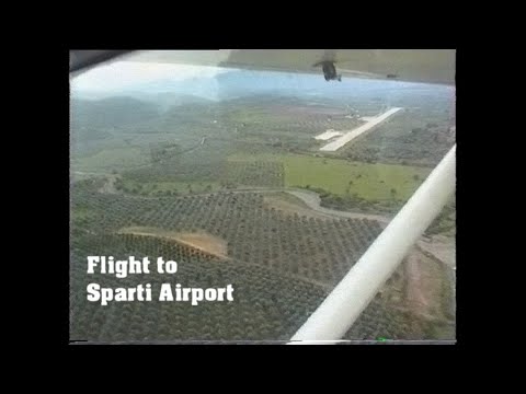 Flight to Sparti with C172 over snowy Parnonas mountain. Piper Cub low passes