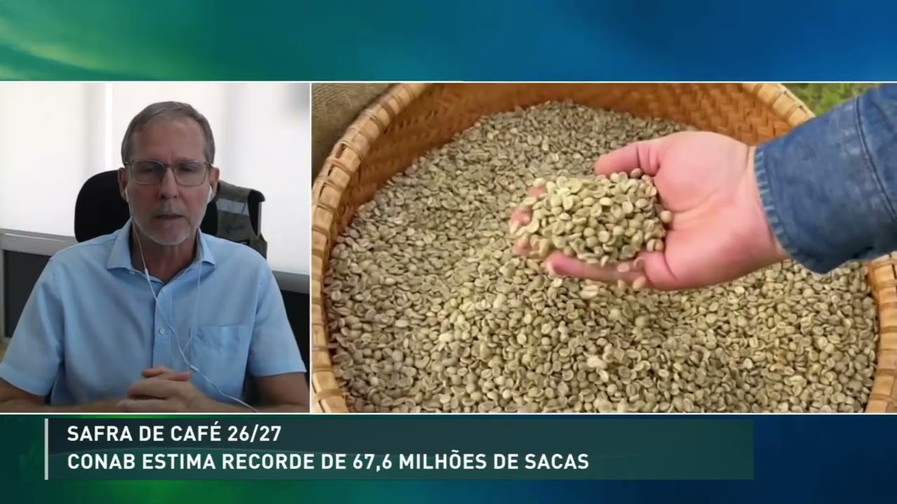 Safra de café 26/27: Conab estima recorde de 67,6 milhões de sacas