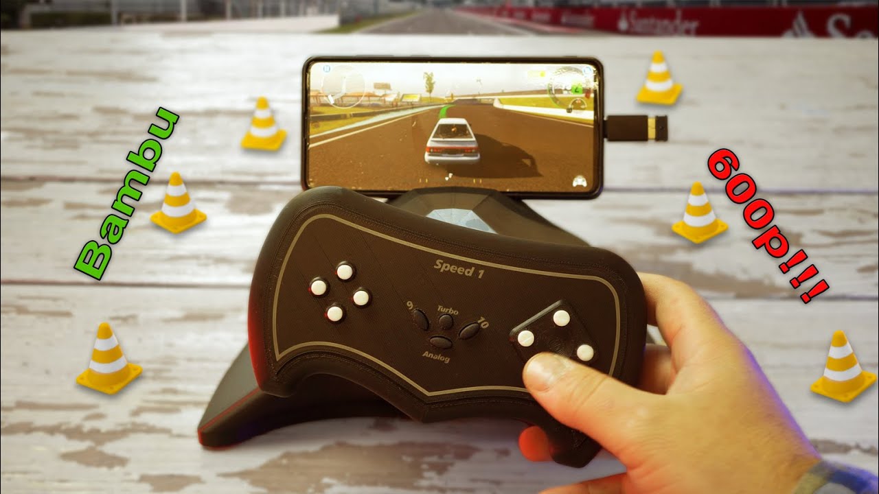 Руль для мобильной гонки за 600р на принтере Bambu Lab