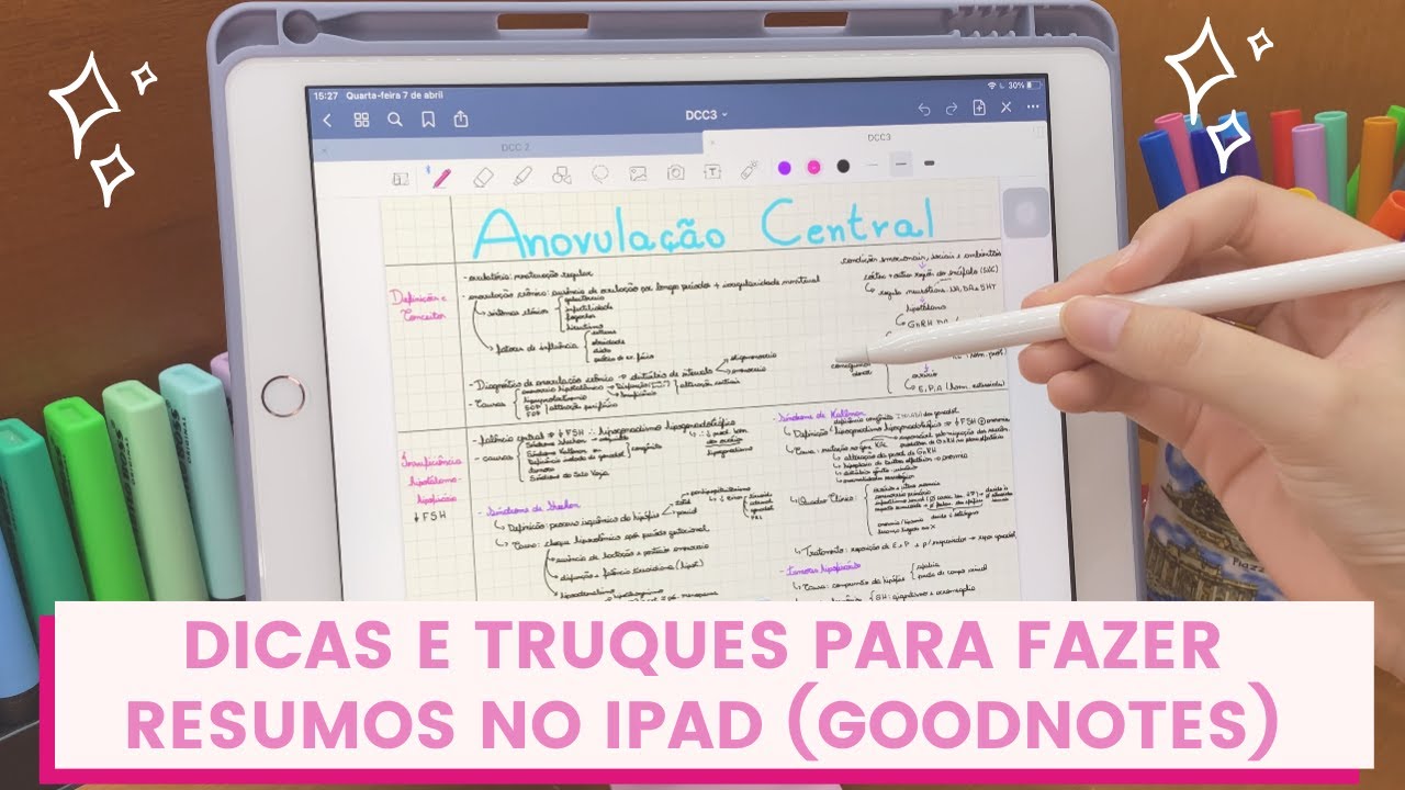 Dicas e truques para fazer resumos no iPad | Goodnotes | Eliza com Z