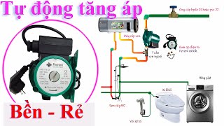 Cách lắp bơm tăng áp tự động mini, 2 chiều nóng lạnh không ồn cho gia đình, tăng áp cực khỏe