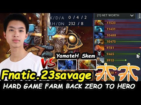 23savage [Phantom Lancer] New Fnatic Carry Hard Game Vs YamateH Skem Dota 2 7.22g Gameplay