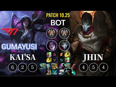 T1 Gumayusi Kai'Sa vs Jhin Bot - KR Patch 10.25