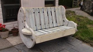 DIY Garden Bench Project - Pallet and Cable Reel Furniture