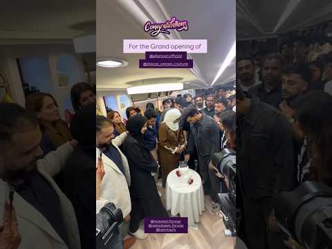 Munawar Faruqui with his wife mehzabeen cake cutting at launch event