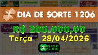 Resultado da Dia de Sorte 1206, Terça-feira, 28/04/2026