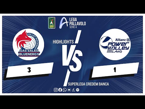 Gas Sales Bluenergy Piacenza vs. Allianz Milano - Superlega Credem Banca VBTV Match Highlights