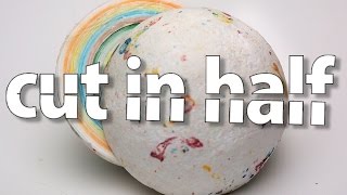 Mega jawbreaker cut in half with waterjet