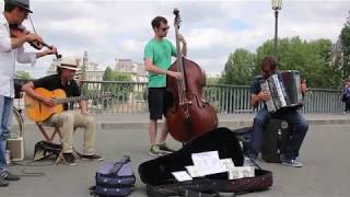 Paris street band playing jazz manuche!