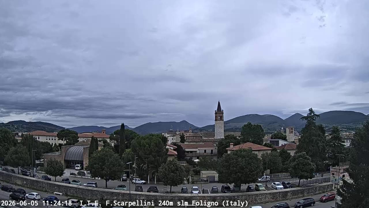 Live webcam view of Panorama de Foligno y su campanario