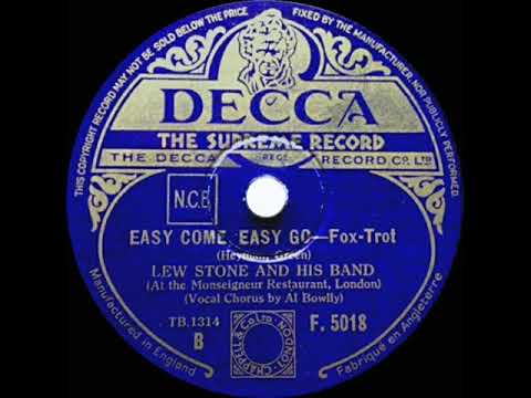 1934 Lew Stone - Easy Come, Easy Go (Al Bowlly, vocal)