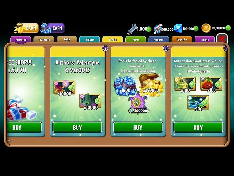 EPIC HACK: Plants vs. Zombies 2 FREE SHOP ULTRA Version 9.1.1 (Made by Valentyne & Vad0013) OUT NOW!