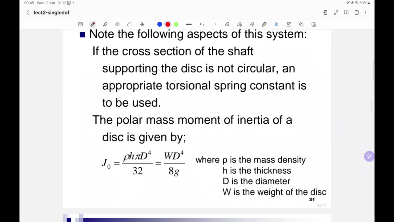 BDA 31103 VIBRATION: Chapter 1 PART 3 - 1 DOF System Free Undamped Vibration System (Rotational)