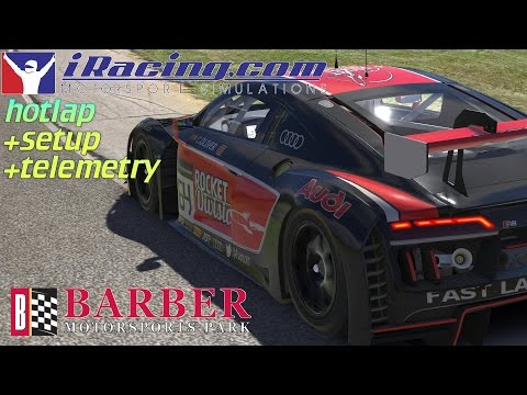 Iracing Hotlap // Barber M.S // Audi R8 GT3 // setup+telemetry // 1:20,397 Carlos Oliver