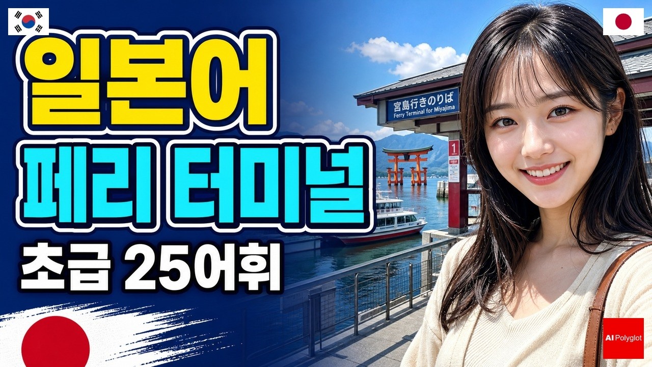 일본어 미야지마 초급 | 왕초보 흘려듣기 수면학습 일본어 회화 기초 여행 배표 구매 길찾기 음식 관광 귀가 표현
