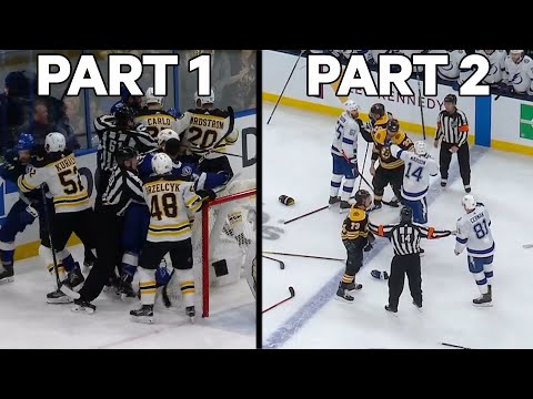 Lutas da semana da NHL: Bruins e Lightning têm brigas de duas linhas em uma semana!