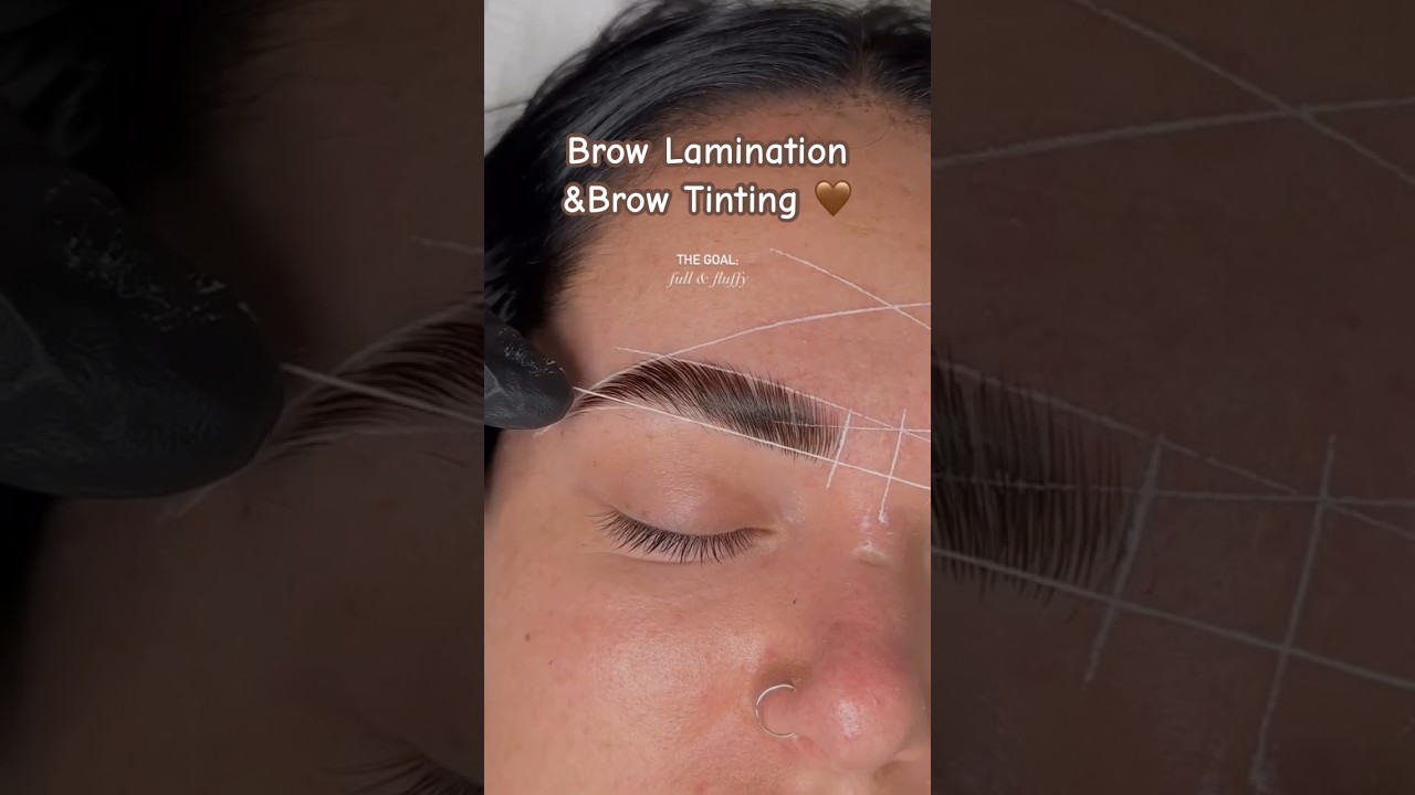 Let’s try to do a brow lamination and tint.🤎 #browlamination #browtinting