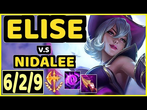 TARZAN (ELISE) vs NIDALEE - 6/2/9 KDA JUNGLE GAMEPLAY - KR Ranked GRANDMASTER
