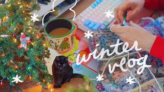 crafty winter vlog ❄️☁️ last-minute gifts, understudy work, cozy cat cuddles
