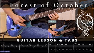 Opeth - Forest of October (guitar lesson + tab + backing tracks)