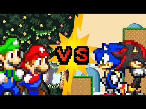 Mario and Luigi VS Sonic and Shadow (Part 2/2) - Sprite animation