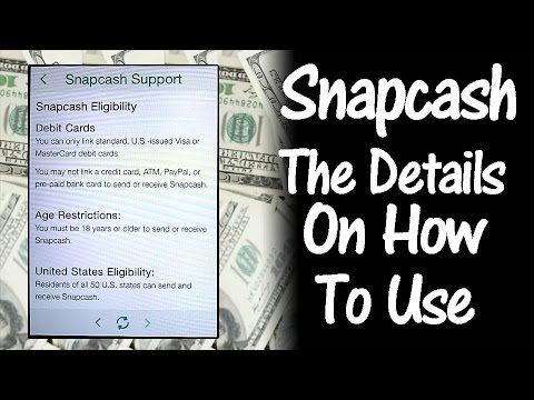 Snapcash, The Details on How to Use.