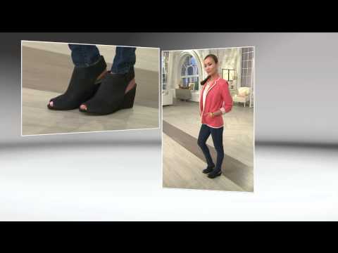 Earthies Nubuck Wedges w/ Adjustable Strap Manza with Carolyn Gracie