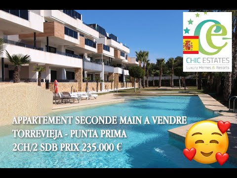 BEL APPARTEMENT SECONDE MAIN MODERNE A VENDRE AVEC GARAGE ET PISCINE PRES DE TORREVIEJA  PUNTA PRIMA