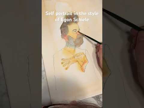 Self portrait in the style of Egon Schiele #mgfcpaint #egonschiele
