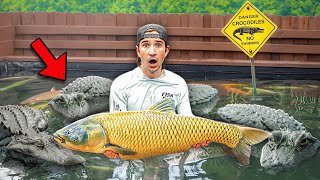 Catching MONSTER FISH In ALLIGATOR INFESTED Water for My Giant POND!