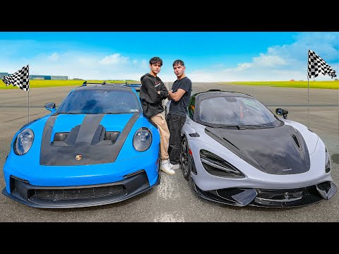 Lucas and Marcus RACED! (Porsche GT3 RS vs McLaren 765LT)