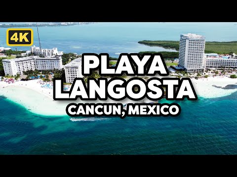[4k] FLYING OVER Playa Langosta, Cancún, MEXICO - Aerial Relaxation Drone Film