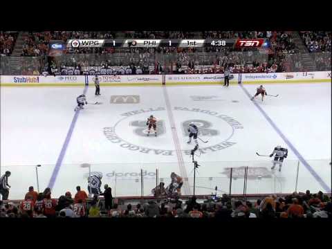 Brayden Schenn goal 1-1 Feb 23 2013 Winnipeg Jets vs Philadelphia Flyers NHL Hockey