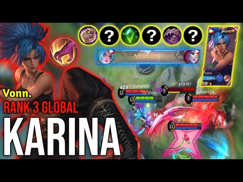 RIP SAVAGE!! Karina One Shot Build Shutdown All Enemies || Top 3 Global Karina By Vonn. || MLBB