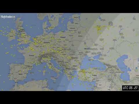 Time-lapse: Air traffic over Europe
