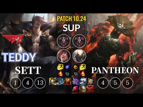 T1 Teddy Sett vs Pantheon Sup - KR Patch 10.24