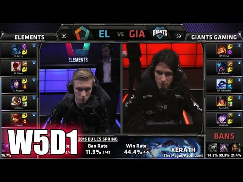 Elements vs GIANTS | S5 EU LCS Spring 2015 Week 5 Day 1 | EL vs GIA W5D1G2 VOD 60FPS
