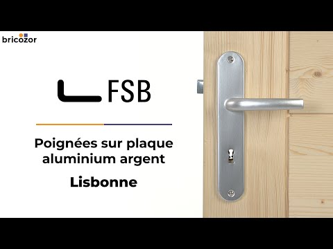 Poignées de porte sur grandes plaques - aluminium argent - Lisbonne FSB