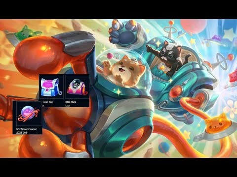 50 Space Groove 2021 Orbs + 4 Luxe Bags + 1 Blitz Pack hextech opening! - League of Legends 2021
